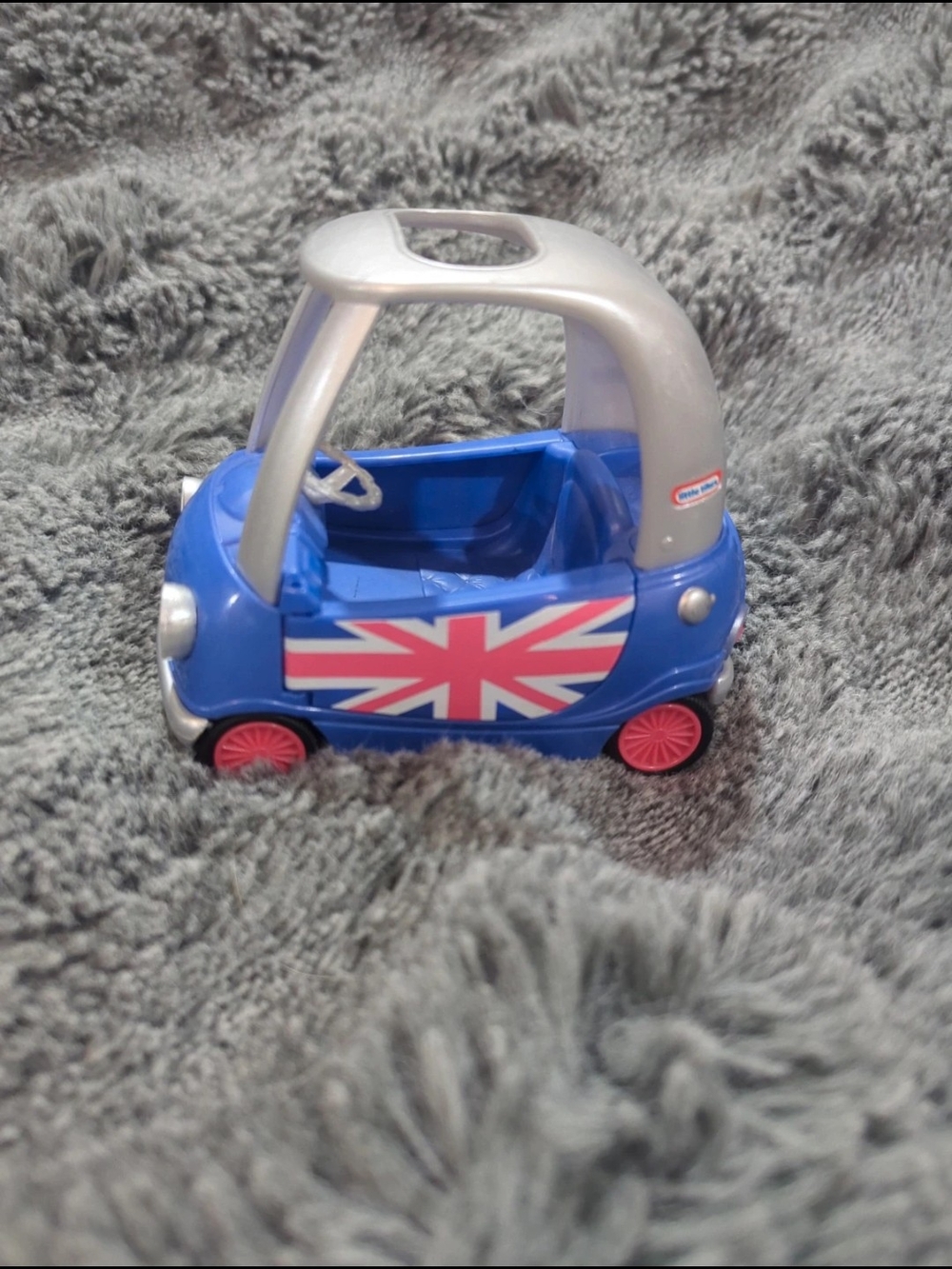 Blue Toy Cozy Coupe Car with Union Jack - Little Tikes Style